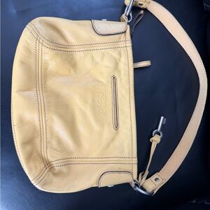 Fossil Yellow Leather Shoulder Bag